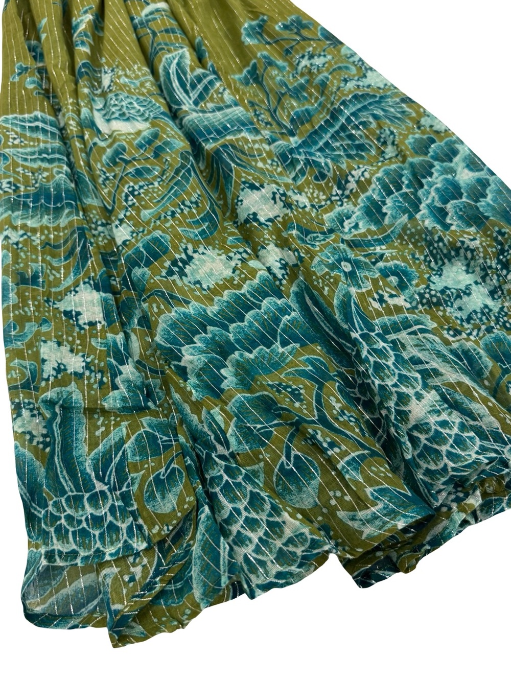 Anthropologie Green Floral Halter Maxi Dress - Picture 5 of 16